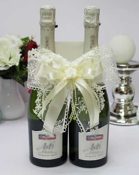 Декоративное украшение для шампанского Розалия (айвори)