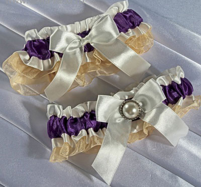 Комплект подвязок для невесты "Крем-брюле"