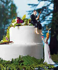 Фигурка для торта на свадьбу "Поймана на крючок" (15 см)