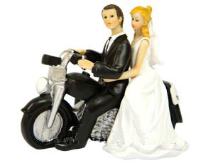 Фигурка для торта на свадьбу "Мотоциклисты" (14 см)