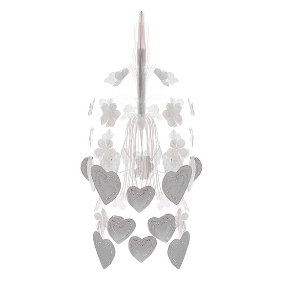 Каскад подвесной "Сердца и цветы" (высота - 55 см)