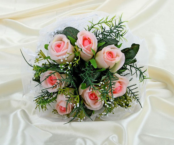 Свадебный букет-дублер "Бутоны роз" (розовый)