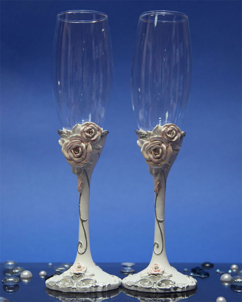 Свадебные бокалы "Элегантная роза"