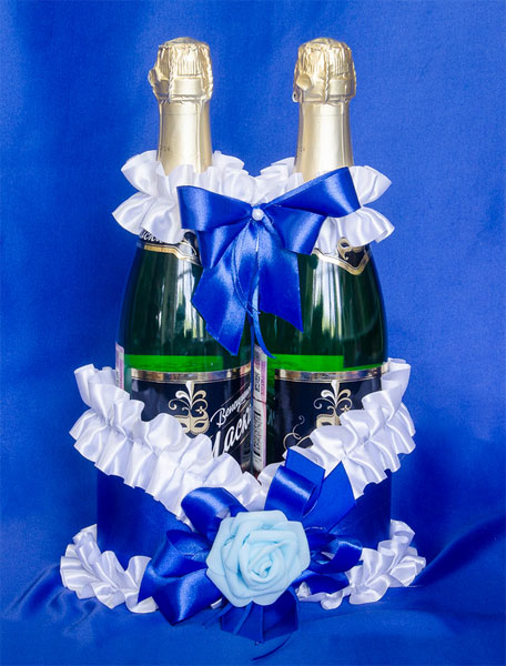 Корзиночка для шампанского "Роза" (синий)