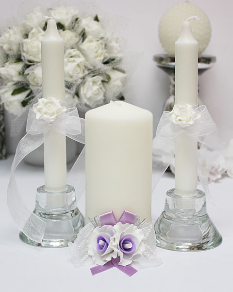 Свадебные свечи для молодоженов "Сирень"