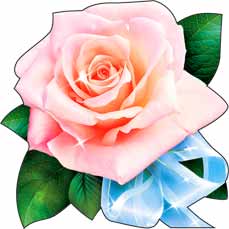 Свадебное украшение Роза (10 шт, 9х9 см) (розовый)