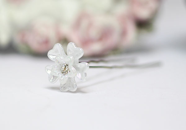 Шпилька для прически невесты "Карамельный цветок"