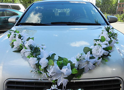 Лента на свадебный автомобиль "Цветочная фантазия"