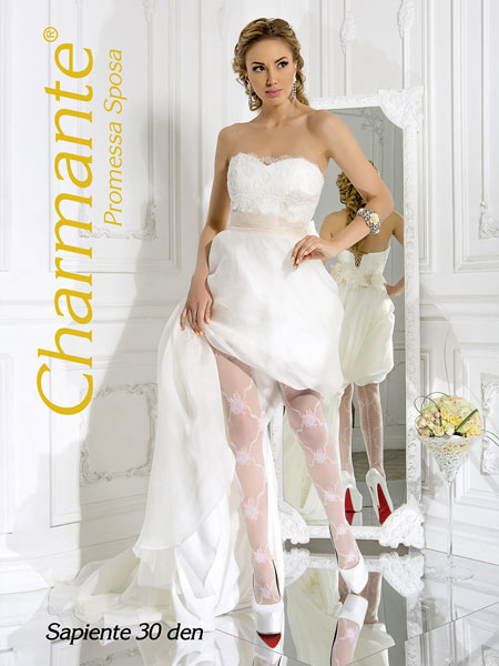 Свадебные колготки Charmante SAPIENTE (белый, 30 den) (L/XL)