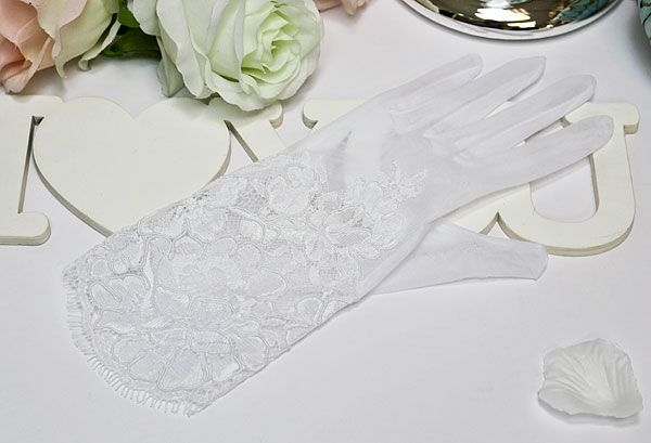 Свадебные перчатки для невесты Rose (белый)