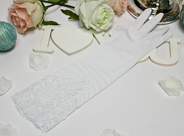 Свадебные перчатки для невесты Rose (белый)