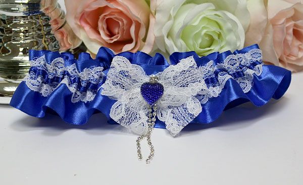 Подвязка для невесты Мармелад (синий)