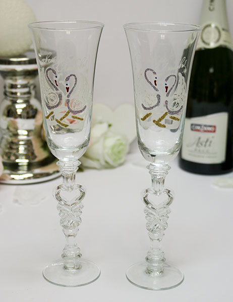 Свадебные бокалы для молодоженов "Лебеди" (2 шт)