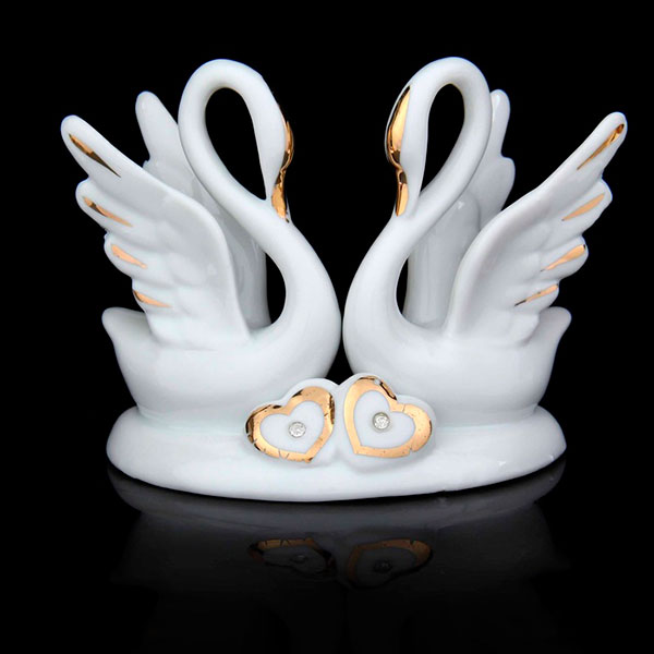 Керамическая фигурка  на торт "Изящные лебеди" (9 см)