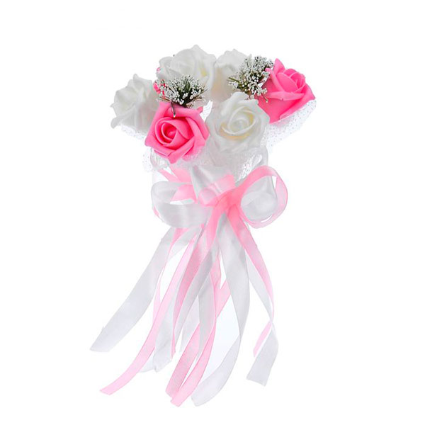 Букет-дублер для невесты "Очарование роз" (бело-розовый)