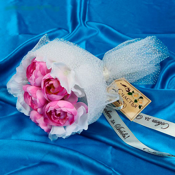 Букет-дублер для невесты "Романтик" (темно-розовый)