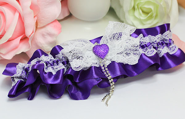 Подвязка для невесты Мармелад (фиолетовый)