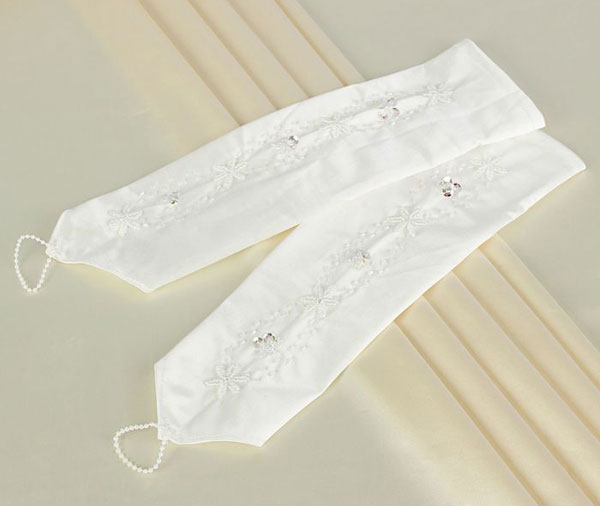 Свадебные перчатки для невесты "Камилла" (белый, 40-44 размер)