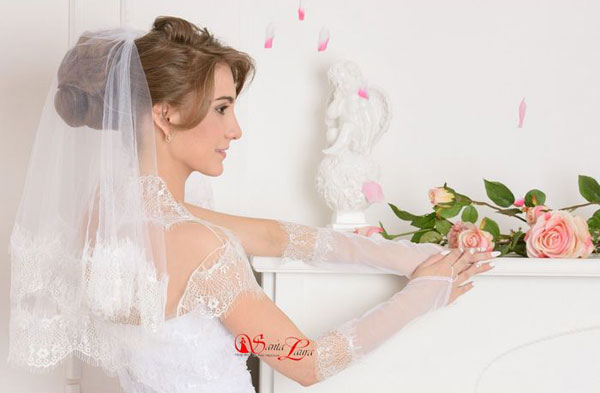 Свадебные перчатки для невесты "Шанталь" (айвори, 40-42 размер)