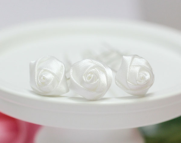 Свадебная шпилька для прически "Rose" (1 шт, белый)