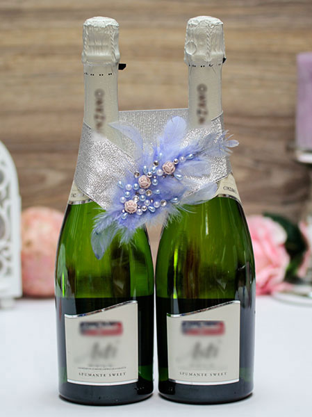Свадебное украшение для шампанского "Седьмое небо"