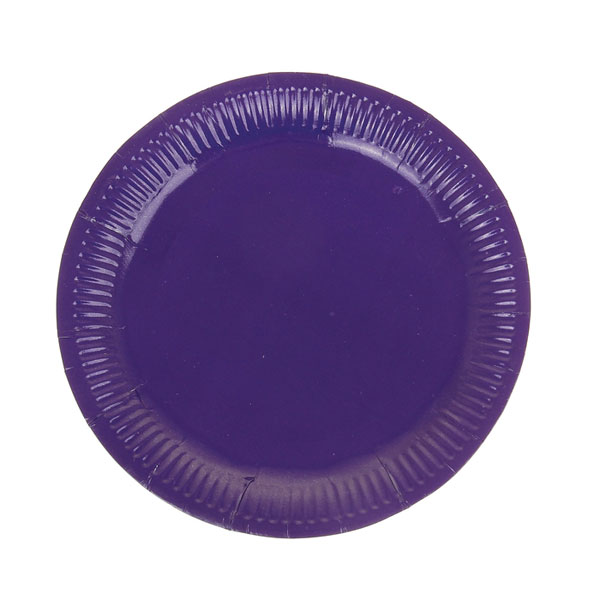 Набор бумажных однотонных тарелок (6 шт, 23 см, фиолетовые)