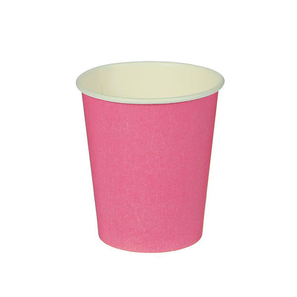 Набор однотонных бумажных стаканчиков (10 шт) (розовый)