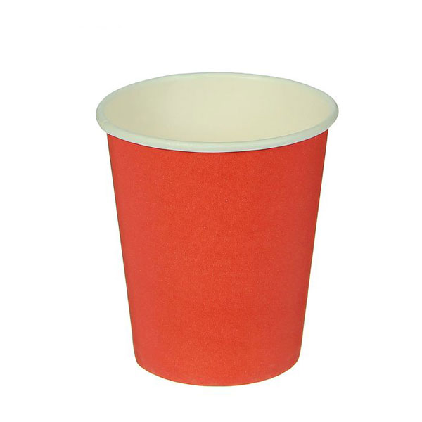 Набор однотонных бумажных стаканчиков (10 шт) (красный)