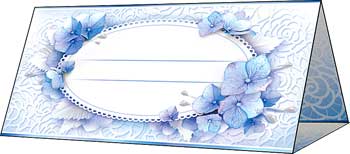Банкетная карточка универсальная "Синие цветы"