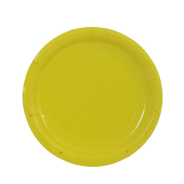 Набор однотонных бумажных тарелок (10 шт, 18 см) (желтый)