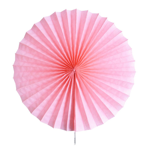 Веер из бумаги для декора (25 см, 1 шт) (розовый)