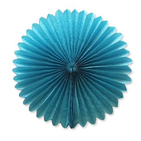 Веер из бумаги для декора (25 см, 1 шт) (голубой)
