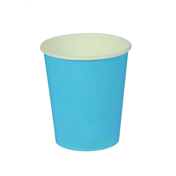 Набор однотонных бумажных стаканчиков (10 шт) (голубой)