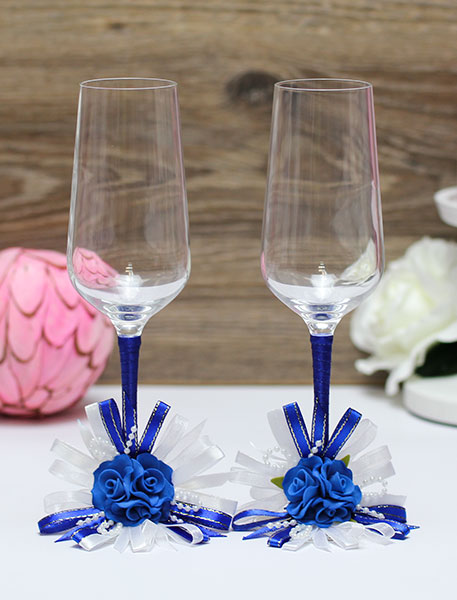 Свадебные бокалы для молодоженов Валенсия (2 шт) (синий)
