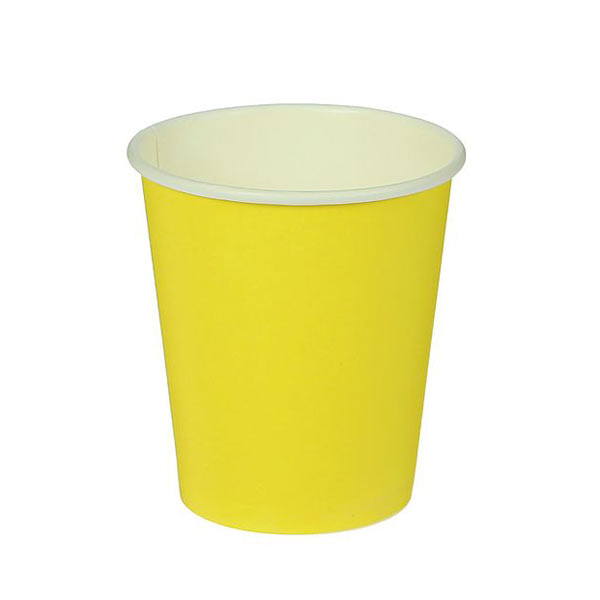 Набор однотонных бумажных стаканчиков (10 шт) (желтый)