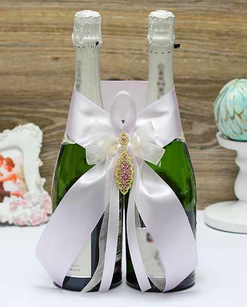 Декор для свадебного шампанского "Шахрезада" (сиреневый)