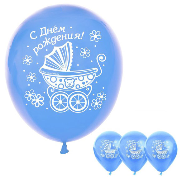 Набор воздушных шаров "С днем рождения" (5 шт, 25 см)