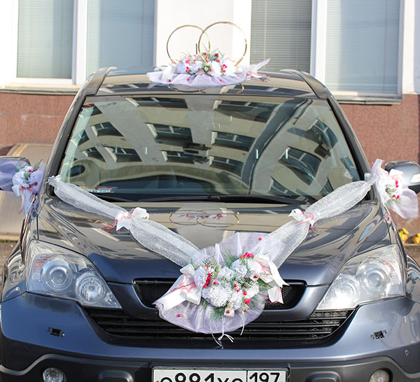 Набор свадебных украшений на машину "Зимняя любовь"