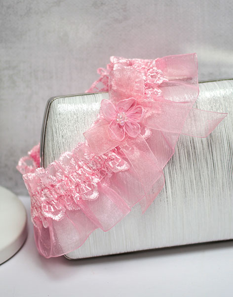 Подвязка для невесты Радость (розовый)