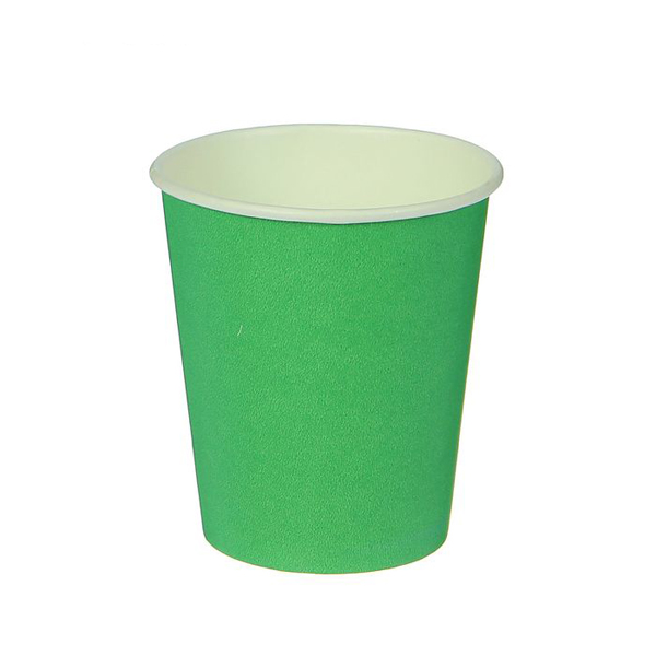 Набор однотонных бумажных стаканчиков (10 шт) (зеленый)
