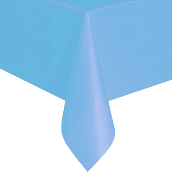 Однотонная скатерть для праздника (голубая, 137х183 см)