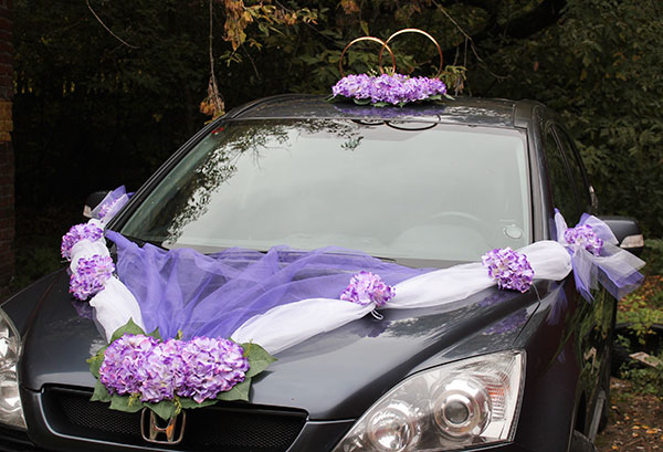 Набор свадебных украшений на машину "Виолла" (сиреневый)