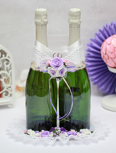 Декор для 2 бутылок шампанского "Весенние мотивы"
