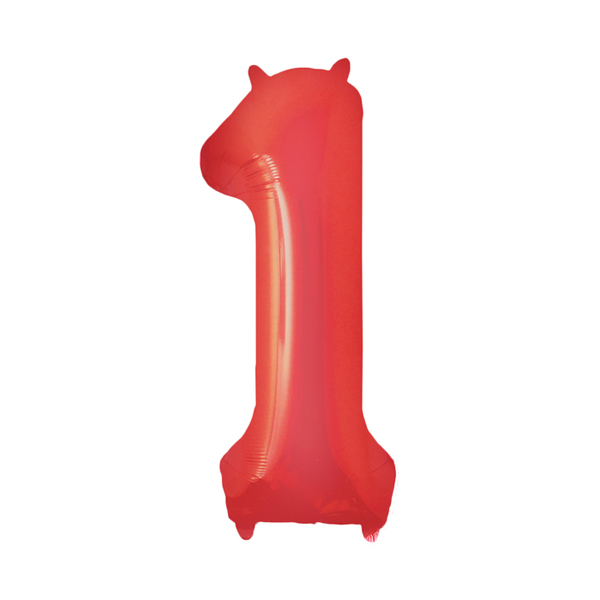 Фольгированный шар Цифра 1 (80 см) (красный)