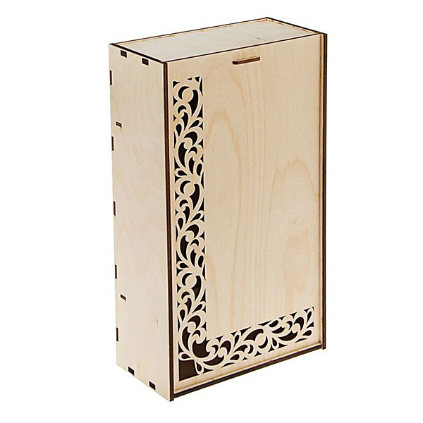 Деревянная коробка для бутылок "Узоры", 38х22х11 см