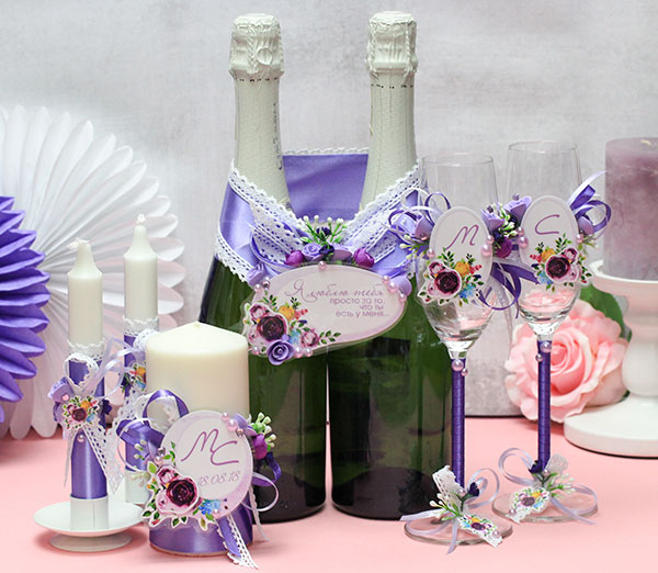 Комплект свадебных аксессуаров "Роскошные цветы" (3)