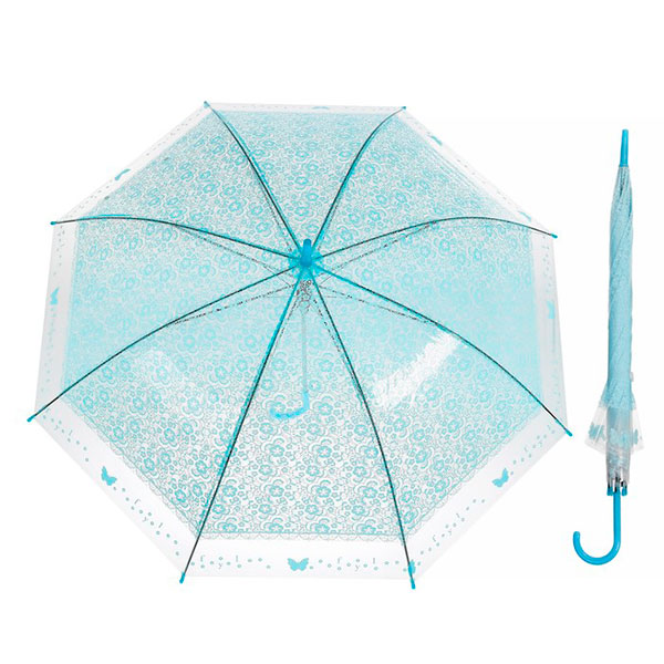 Зонт-трость для фотосессии "Кружево" (голубой, полуавтоматический)