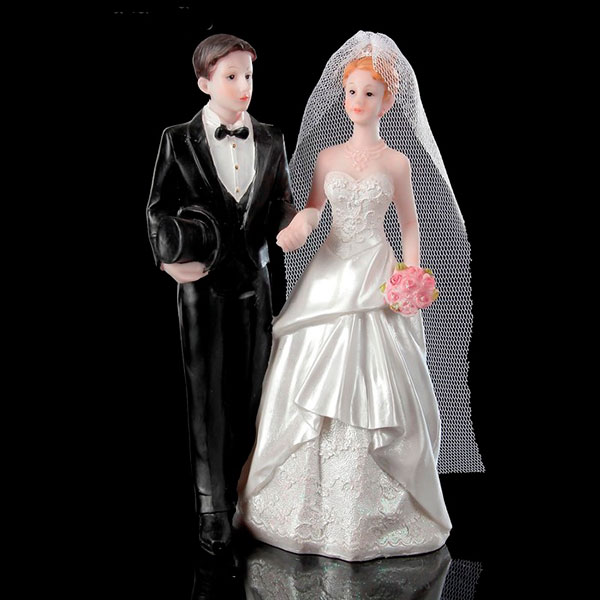 Фигурка для торта на свадьбу "Жених и невеста" (19 см)
