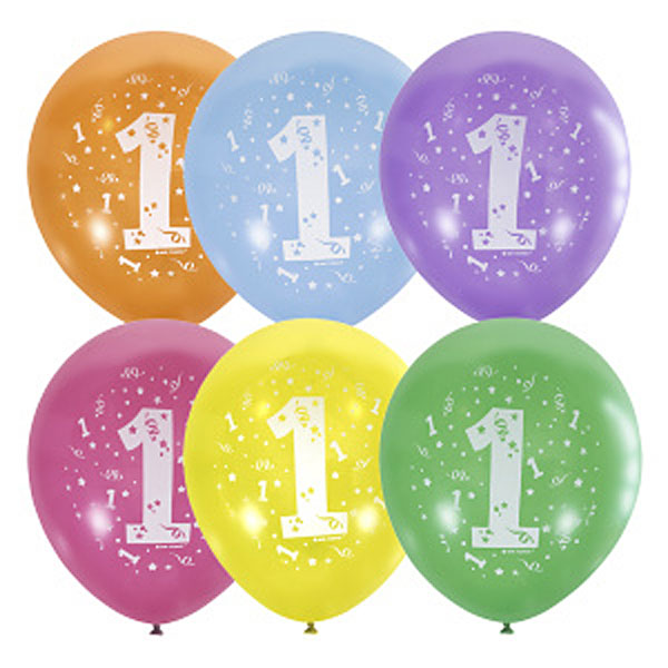 Набор воздушных шаров "1 годик" микс цвета, 10 шт (30 см)