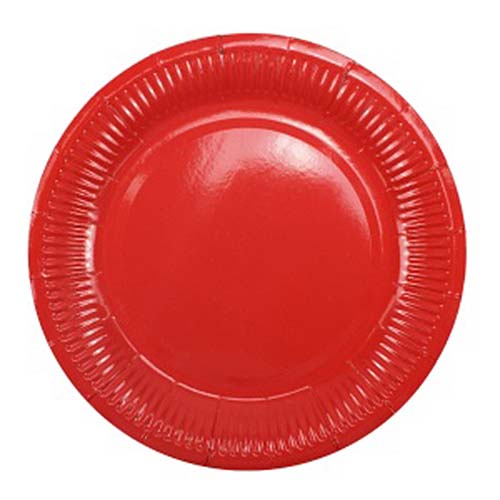 Бумажные тарелки (6 шт, 18 см) (красный)